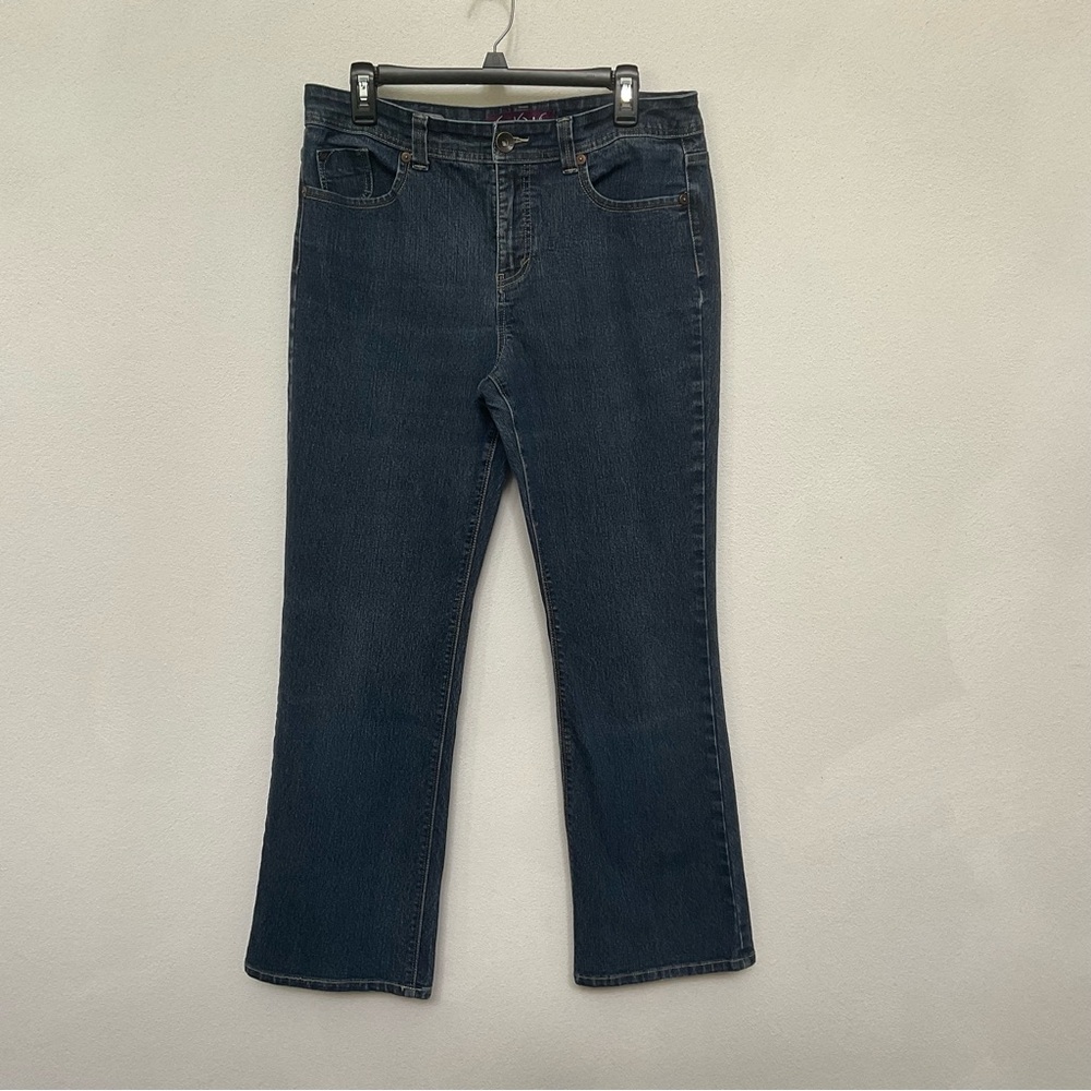 Gloria Vanderbilt Dark Wash Isabelle Flare Leg Jeans Size 12 Basic Stretch